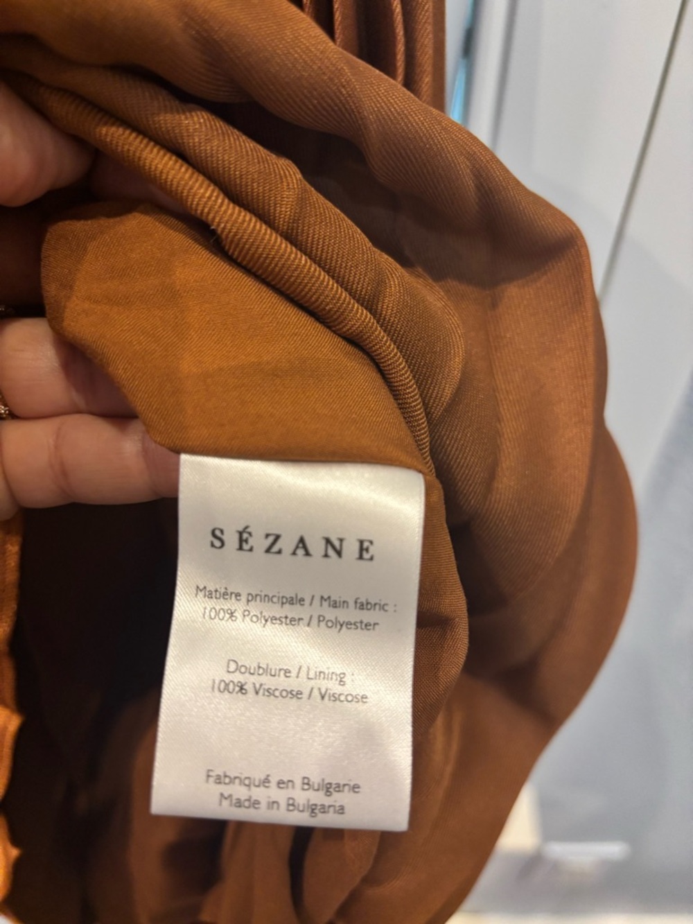 Sezane Hazelnut Pleated Midi Skirt with Belted Waist - Picture 6 of 9